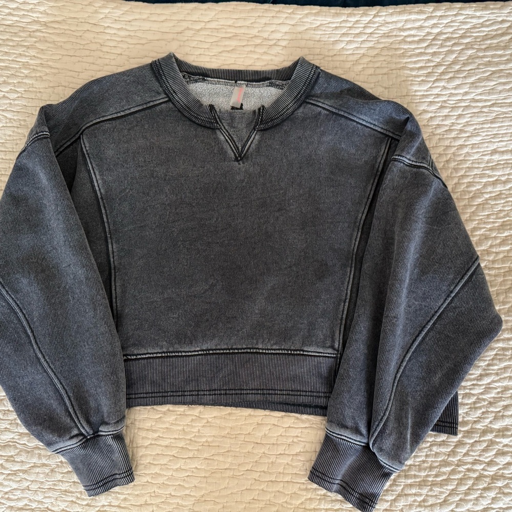 Free People Dark Gray Sweatshirt Size XS